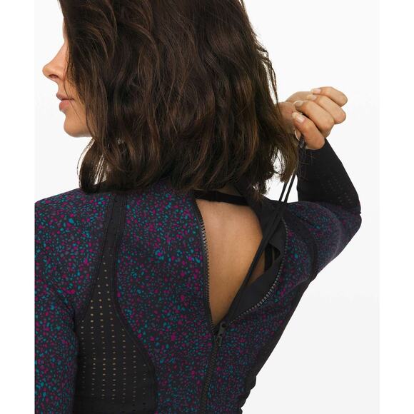 LULULEMON RARE Swell Seeker Paddle Top Terrazzo Black Multi / Black Size 2 - Picture 3 of 8